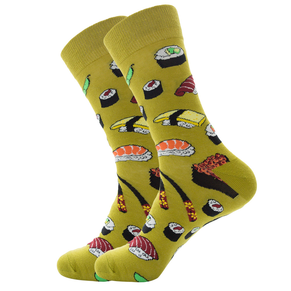 Tide Socks Combed Cotton Socks For Men In The Jellyfish Fruit Spare Tire Tube Socks